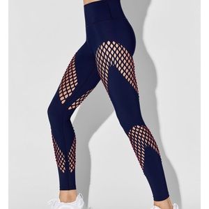 Carbon38 Perforated Navy Leggings